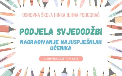 Podjela svjedodžbi – obavijest